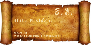 Blitz Miklós névjegykártya